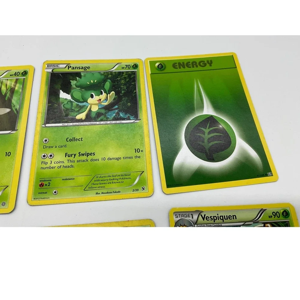 Pokemon TCG Grass Type Lot Vespiquen Combee Pansage Scatterbug Foongus Energy